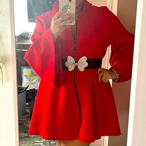 Haute Couture Red Coat Dress